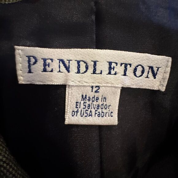 Pendleton Women’s 100% Virgin Wool Blazer Gray Glen Plaid Check Size 12 USA Fabr - Picture 3 of 7